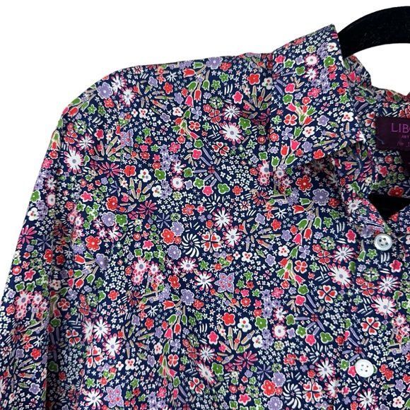 J Crew x Liberty Art Fabric Size 2 Shirt Kayoko Floral Perfect Shirt Button-up - Picture 2 of 5